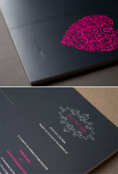 Wedding Invitation Hot Pink