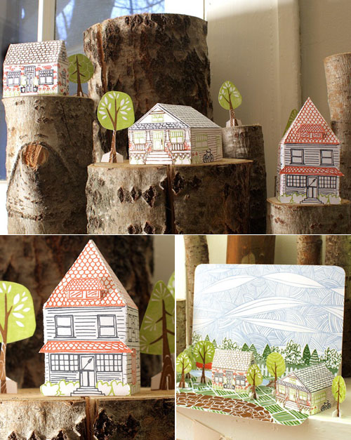 Letterpress Paper House Kit