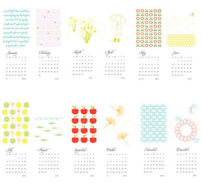 Sweetbeets Printable 2010 Calendar