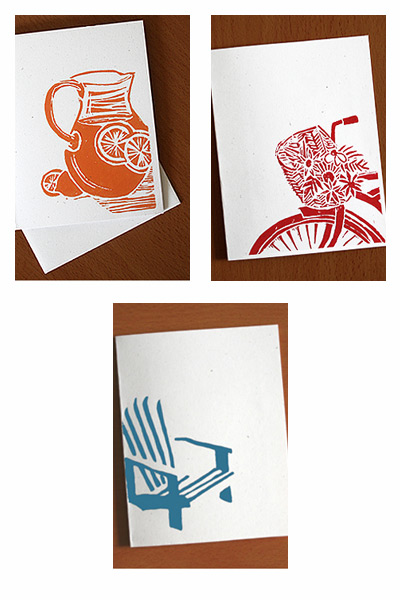 A Little Hut Linoleum Cut Illustration Cards