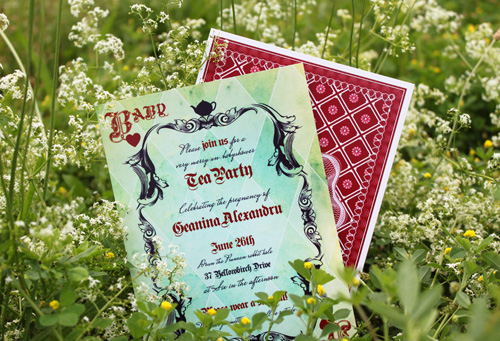 Alice in Wonderland Baby Shower Invitations