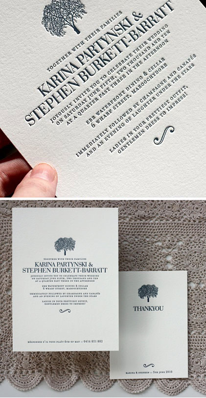 Bespoke Press Letterpress Wedding Invitations