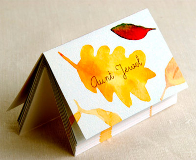 Beverly Brown Printable Fall Leaf Place Cards
