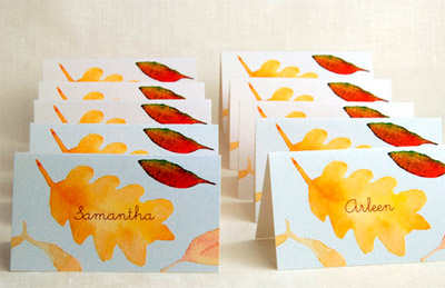 Beverly Brown Printable Fall Leaf Place Cards