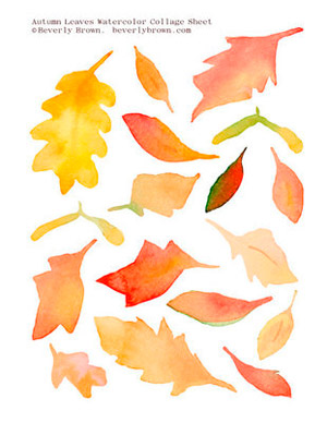 Beverly Brown Printable Fall Leaf Collage Sheet