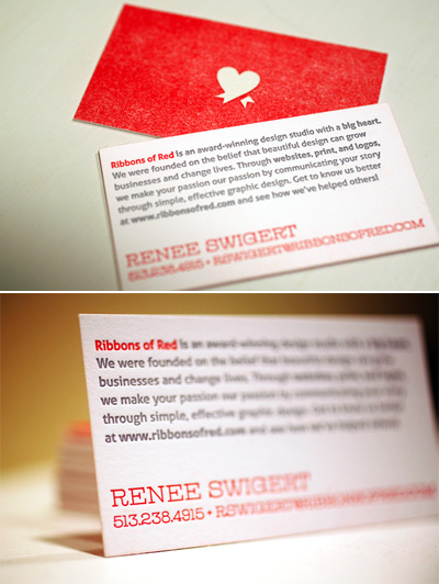 Ribbons of Red Business Cards