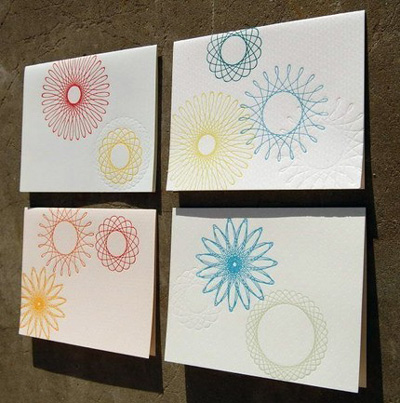 Blackbird Letterpress Spirograph Cards