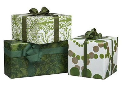 Crate and Barrel Gift Wrap Green