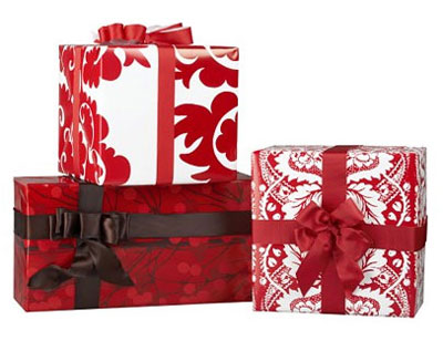 Crate and Barrel Gift Wrap Red