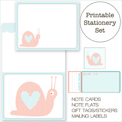 Creature Comforts Snail Stationery