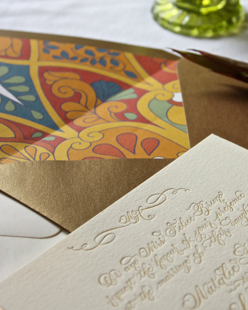 Danae Calligraphy Southwest Letterpress Wedding Invitations