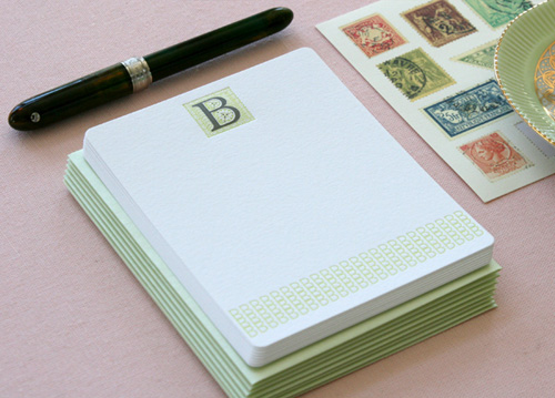 Delphine Letterpress Monogram Cards