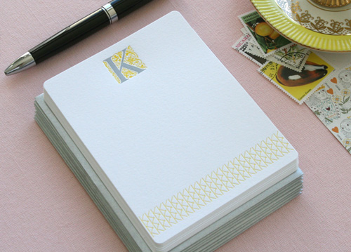 Delphine Letterpress Monogram Cards