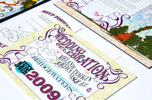 Grateful Dead + Enchanted Forest Wedding Invitations