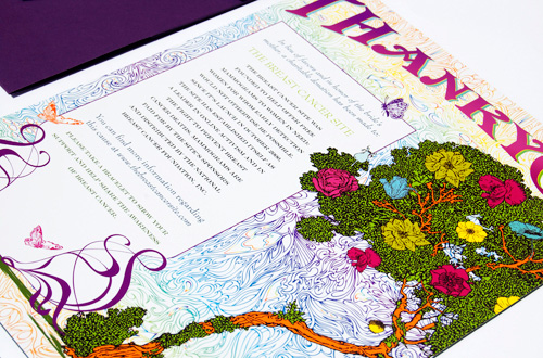 Grateful Dead + Enchanted Forest Wedding Invitations