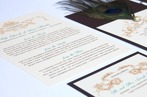 Flapper Peacock Wedding Invitations