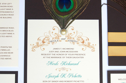 Flapper Peacock Wedding Invitations