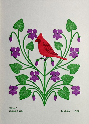 Dutch Door State Bird Letterpress