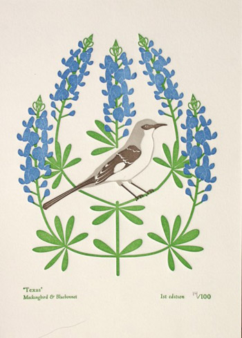 Dutch Door State Bird Letterpress