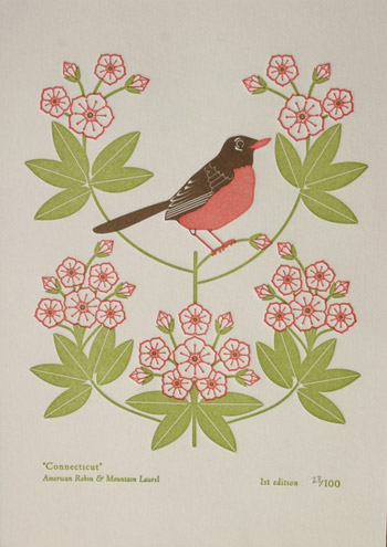 Dutch Door State Bird Letterpress