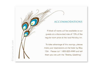 Baron Cards Peacock Quills Wedding Invitations