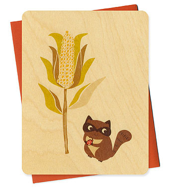 Night Owl Paper Goods Corny Raccoon Card