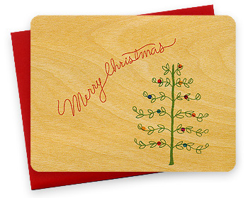 Night Owl Paper Goods Wooden Holiday Cards