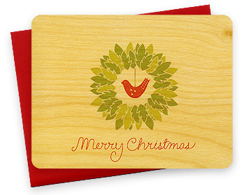 Night Owl Paper Goods Wooden Holiday Cards