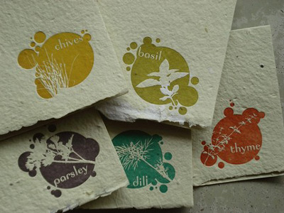 Eco Friendly Porridge Papers Plantable Herb Seed Cards