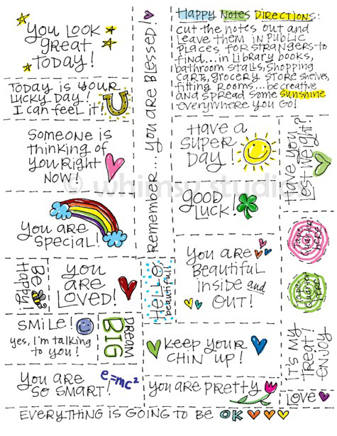 Lori McDonough Free Printable Happy Notes