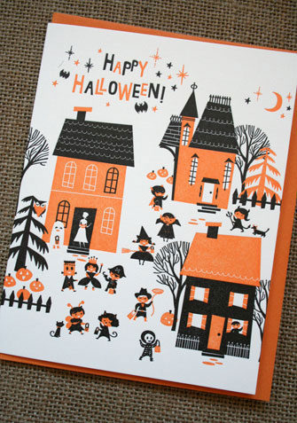 Letterpress Halloween Card
