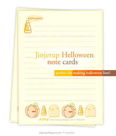 Jinjerup Helloween Note Cards