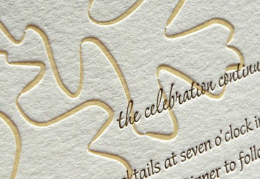 Glistening Oak Leaf Letterpress Invitation from Hana Hou Productions