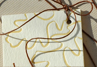 Glistening Oak Leaf Letterpress Invitation from Hana Hou Productions