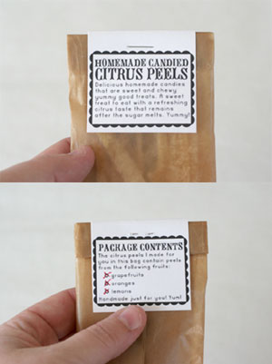 The Small Object Candied Citrus Peel Label