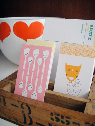 Igloo Suzy Ultman Letterpress Recipe Cards