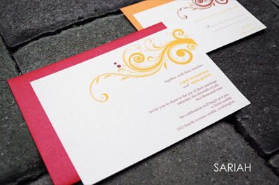 Jaelyn K Sariah Letterpress Invitation