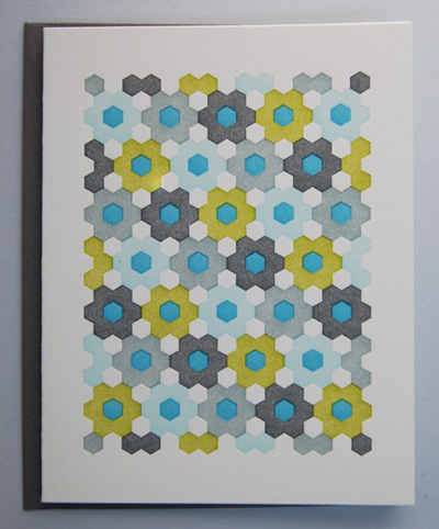 Krank Press Letterpress Hexagonal Card