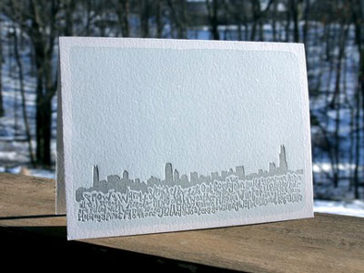 Spring Olive Letterpress Holiday Cards