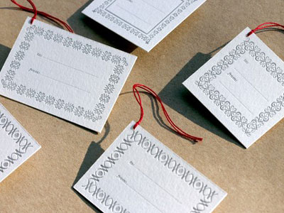 Spring Olive Letterpress Holiday Gift Tags