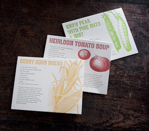 Letterpress Recipe Cards