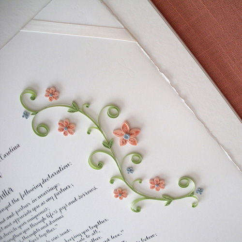 Ann Martin Quilled Marriage Certificate