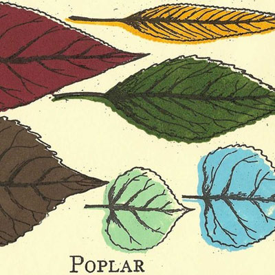 Poplar Leaves Gocco Print