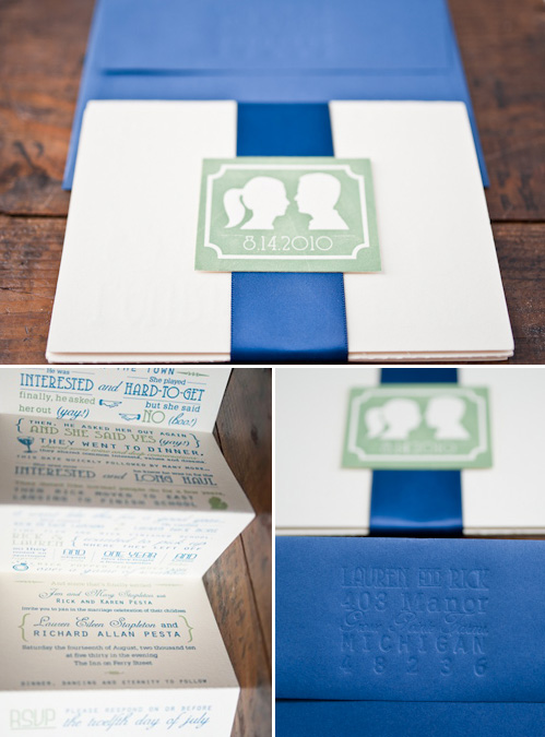 Meant to be Sent Letterpress Wedding Invitations