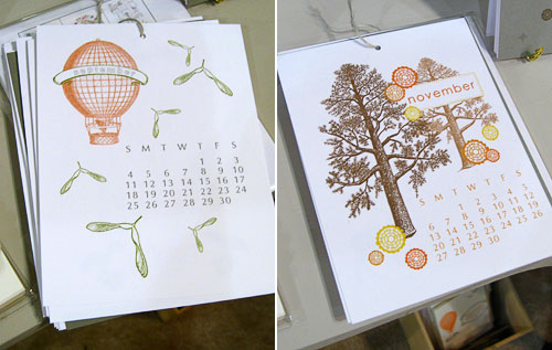 Pearl & Marmalade 2011 Letterpress Calendar