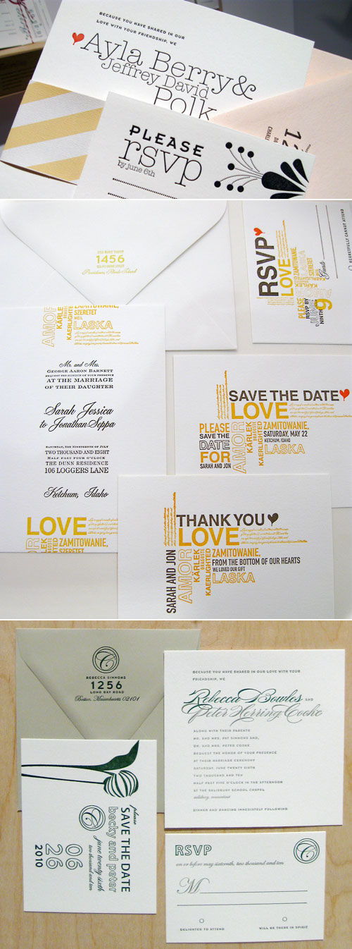 42 Pressed Letterpress Couture Wedding Invitations