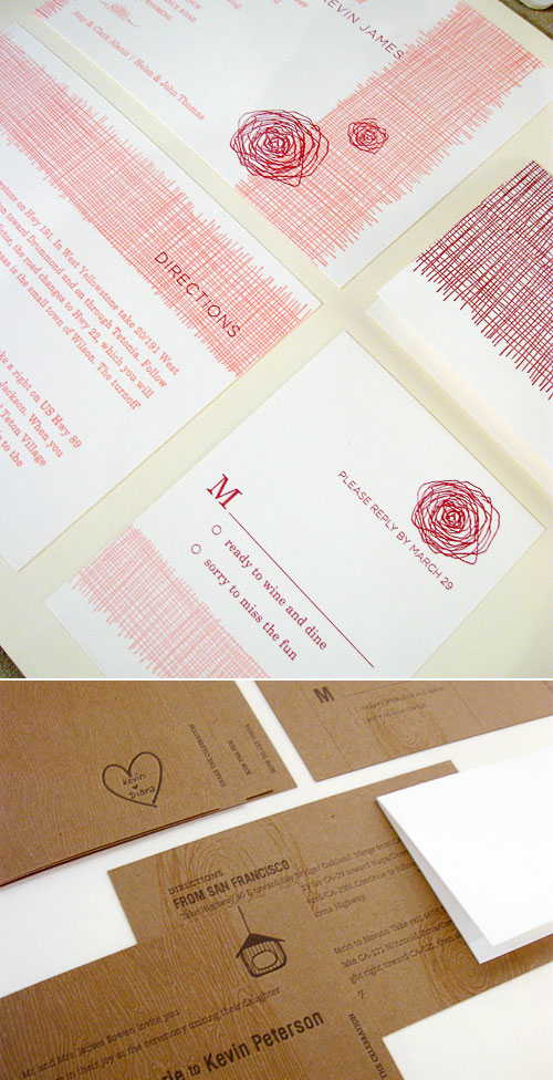 Chewing the Cud Letterpress Wedding Invitations