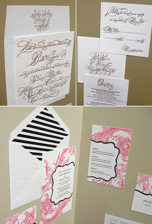 Sweet Letterpress Wedding Invitations