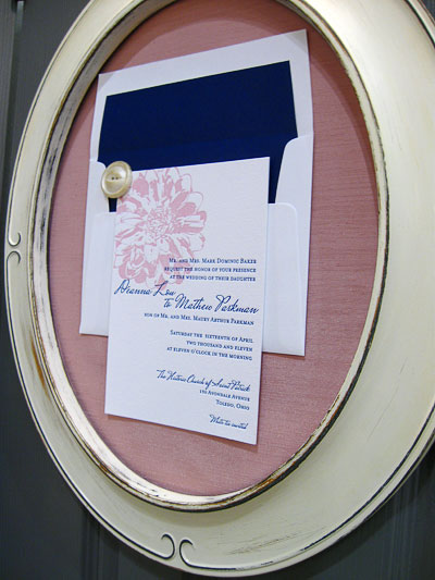 Gwyneth Paige Letterpress Wedding Invitations Navy blue navy blue and 