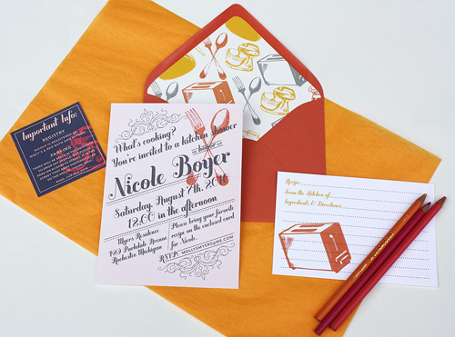 Cooking Themed Bridal Shower Invitations by Paisly Quill